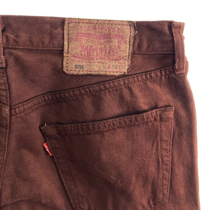 Levi'sリーバイス 501 後染め 90s フランス製 ボタン裏275 カラーデニムパンツ ブラウン sizeW34 瑞穂店