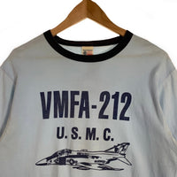 BUZZ RICKSONS バズリクソンズ VMFA-212 U.S.M.C. プリントリンガーTシャツ ブルー Size M 福生店