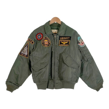 70's CWU-45/P FILAMENT NYLON ミリタリー フライトジャケット カスタムワッペン TOM CAT グリーン 78年会計 民間品 Size L 福生店
