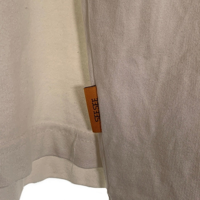 SEE SEE シーシー SUPER BASIC スーパーベーシック 半袖 Tシャツ ホワイト オレンジ Size L 福生店