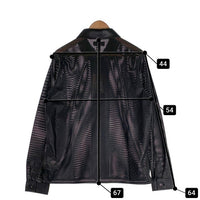 STUSSY ステューシー ZIP SHIRT PERFORATED LEATHER ジップアップ シープレザーシャツ パンチング 長袖 ブラック 24M1110322 Size S 福生店