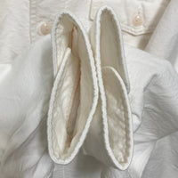 Triple Works トリプルワークス マチ付き ワークシャツ 長袖 コットン ホワイト アイアンハート Size M 瑞穂店