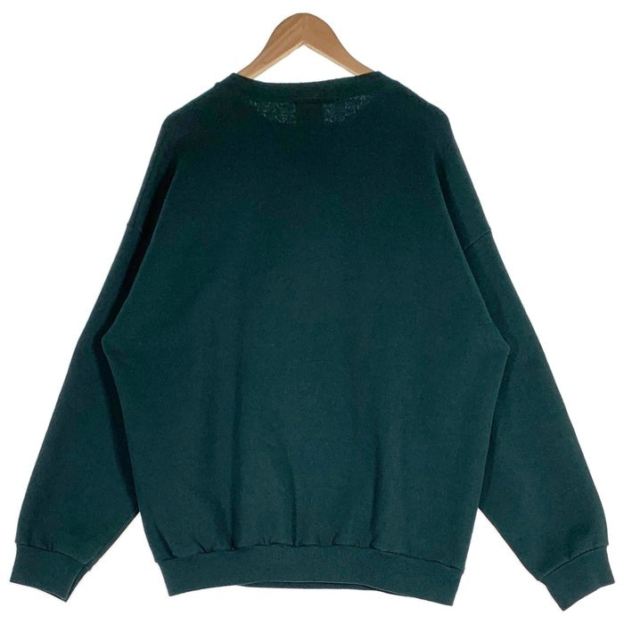 90's NFL GREEN BAY PAKERS グリーンベイ・パッカーズ フロッキープリント クルーネックスウェットトレーナー グリーン USA製 Size L/XL 福生店