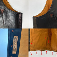 MASHMANS マッシュマンズ ELECTRIC LEATHER STUDIO  HORSE HIDE ホースハイド レザーベスト 馬革 日本製 ベスト ジレ ブラック size38 瑞穂店