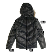 Schott ショット ラムレザー 羊革 コヨーテ ファー ダウン ジャケット ブラック USA製 Size 34 福生店