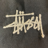 STUSSY ステューシー 90s OLD USA製 ライン リフレクター ウインドブレーカー ポリエステル トラックパンツ ロゴ刺繍 ブラック sizeL 瑞穂店