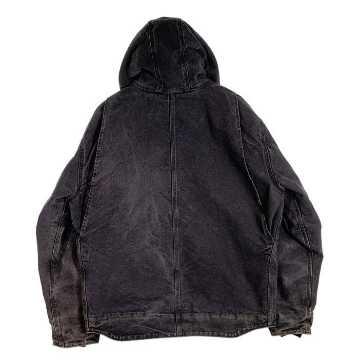 Carhartt カーハート Sherpa Lined Jacket ダック シェルパラインド ジャケット 内ボア J141 刺繡 ワッペン ブラック Size L-R 福生店