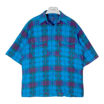 PENDLETON ペンドルトン USA製 半袖 チェックシャツ ブルーxパープル sizeM 瑞穂店