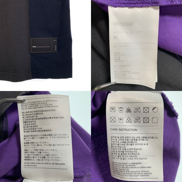 WE11DONE ウェルダン ドッキング Tシャツ プリント 刺繡 ブラック ネイビー パープル WD-TP7-20-100-U-PP Size M 福生店