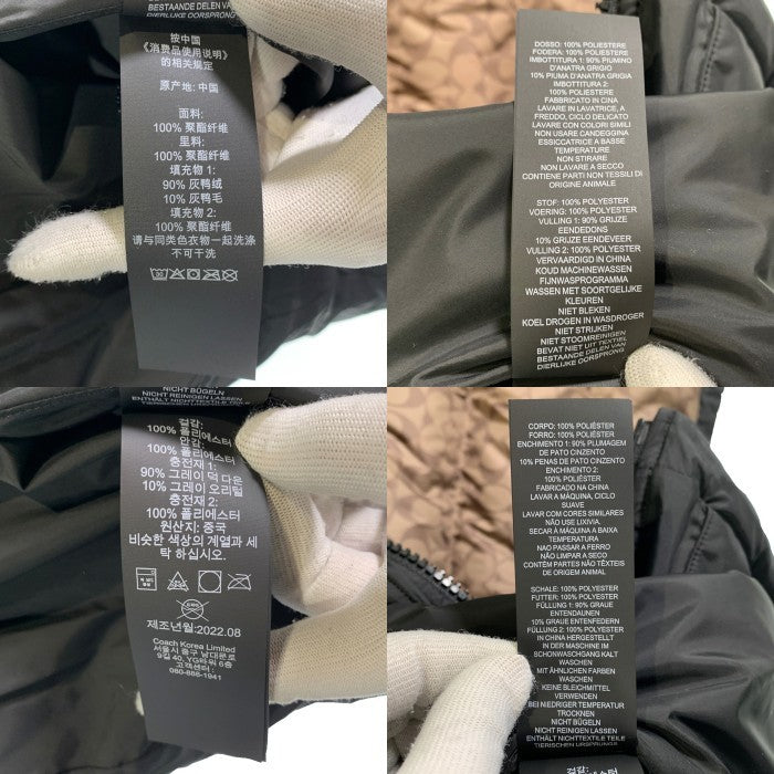 COACH コーチ リバーシブル シェルパ シグネチャー ダウンジャケット ベージュ ブラック CE338 Size L 福生店