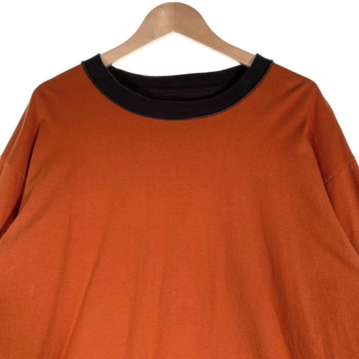 MASSES マシス REVERSIBLE L/S SHIRT リバーシブル コットン ロングスリーブTシャツ チャコール オレンジ Size XL 福生店