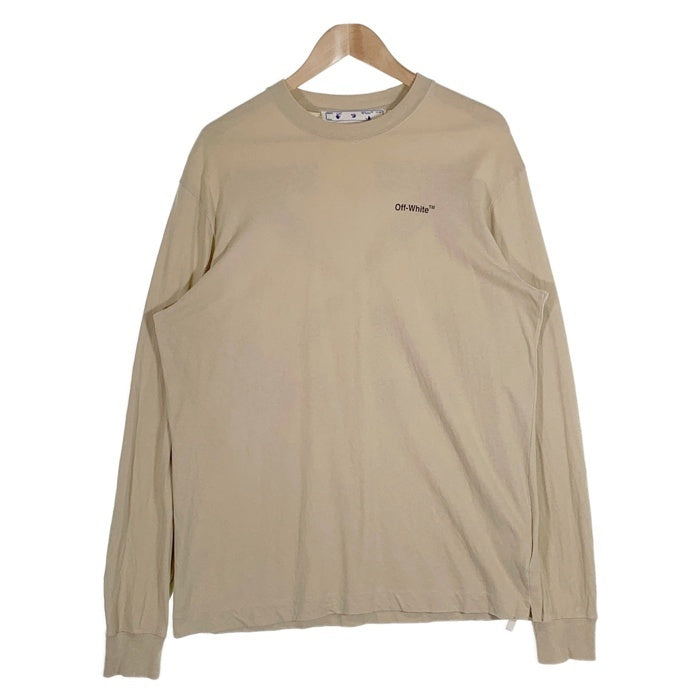 OFF-WHITE オフホワイト CARAVAGGIO ARROW カラヴァッジオ アロー プリント ロングスリーブTシャツ ダークサンド OMAB064S22JER004 Size L 福生店