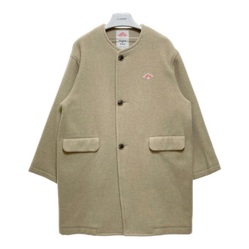 DANTON ダントン DT-A0012 WOOL LIGHT PILE ウール ノーカラーロングコート ベージュ size36 瑞穂店