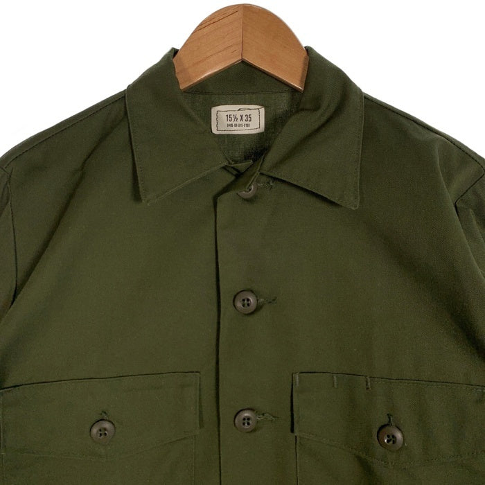 80's U.S.ARMY 米陸軍 ユーティリティシャツ オリーブ 長袖 8405-00-615-0166 Size 15 1/2 福生店