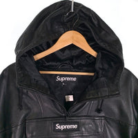 SUPREME シュプリーム 18AW Leather Anorak Jacket レザーアノラック ジャケット 羊革 ブラック Size L 福生店