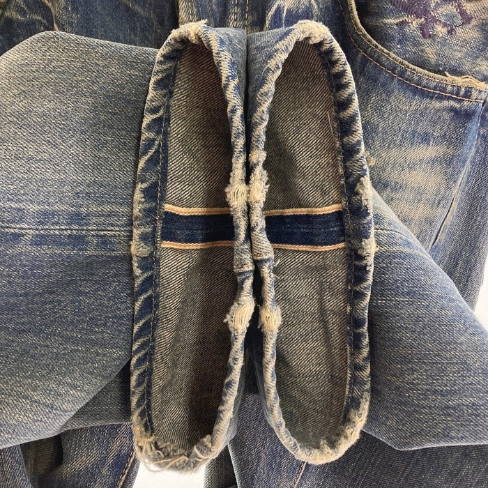 THEE HYSTERIC XXX ジィヒステリックトリプルエックス セルビッチ ボタンフライ ダメージ加工 デニムパンツ ライトインディゴ size32 瑞穂店