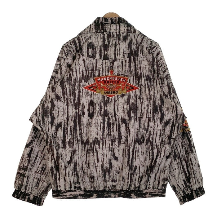 90's UMBRO アンブロ Manchester United マンチェスターユナイテッド ジップアップジャケット 刺繡  モノクロ ポリエステル Size XL 福生店