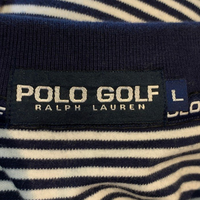 POLO GOLF ポロゴルフ ボーダー ポロシャツ ネイビー ホワイト Size L 福生店
