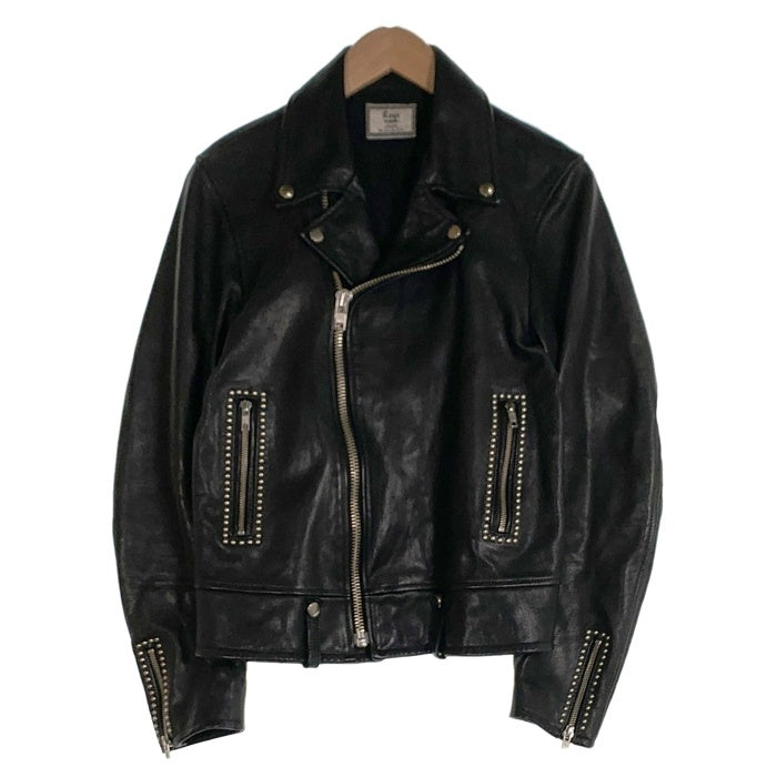 Rags McGREGOR ラグスマックレガー 16AW DOUBLE RIDERS STUDS LEATHER JACKET ダブルライダース スタッズ レザー ジャケット ゴートレザー 211146604 ブラック Size L 福生店