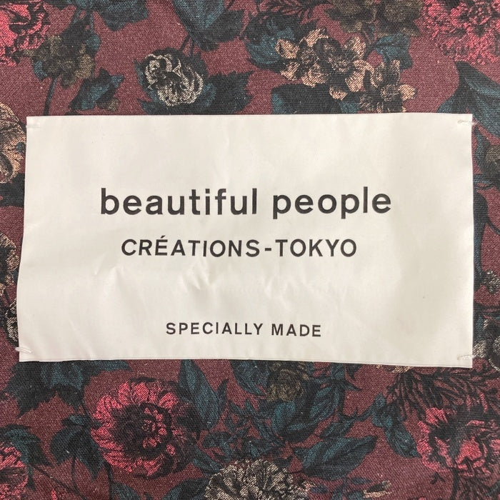 beautiful people ビューティフルピープル 花柄 トートバッグ ボルドー  瑞穂店