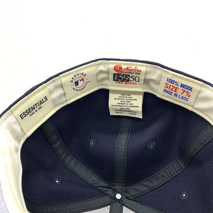 NEWERA ニューエラ FEAR OF GOD フィアオブゴット ESSENTIAL エッセンシャルズ ウール Atlanta Braves アトランタ ブレーブス 59FIFTY ベースボールキャップ ネイビー レッド Size 7 3/8 福生店
