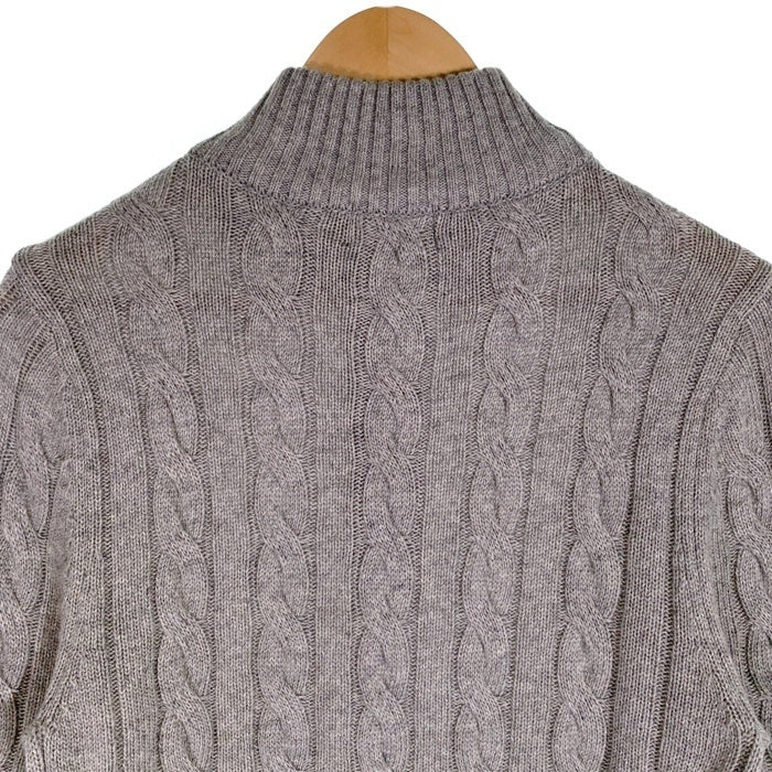 POLO Ralph Lauren ラルフローレン ケーブルニット ウールブレンド クォータージップセーター ライトグレー Size M 福生店