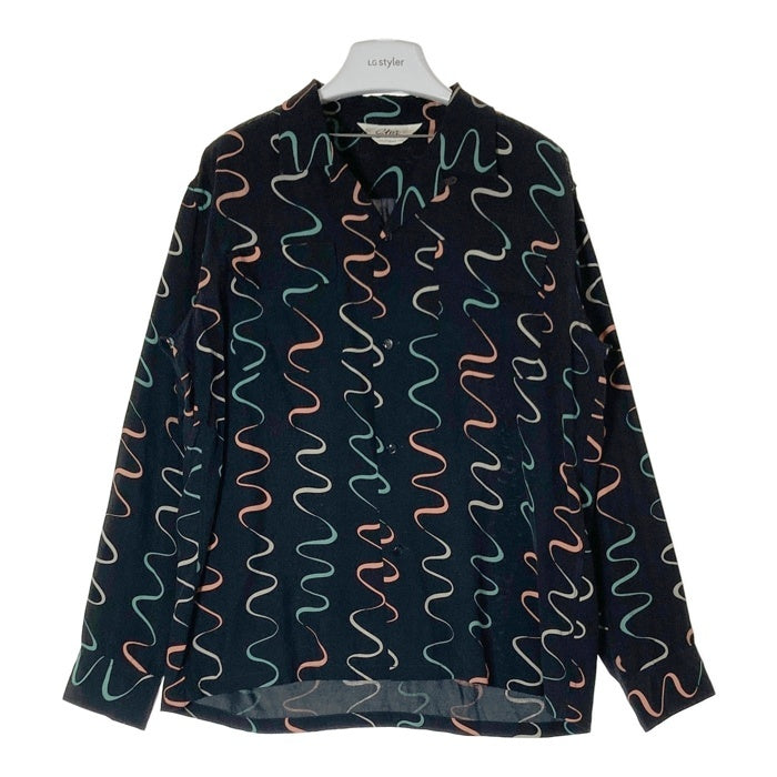 STAR OF HOLLYWOOD スターオブハリウッド SH28123 WAVY STRIPE オープンカラーシャツ ブラック sizeM 瑞穂店