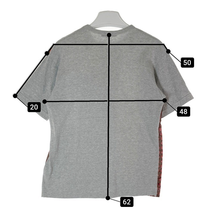 COMME des GARCONS HOMME コムデギャルソンオム HR-T024 AD2006 小紋柄 パッチワーク Tシャツ グレー sizeS 瑞穂店
