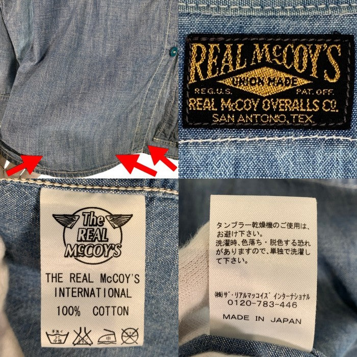 The Real McCOY's リアルマッコイズ USN シャンブレーシャツ ステンシルプリント ライトブルー Size M 相当 福生店