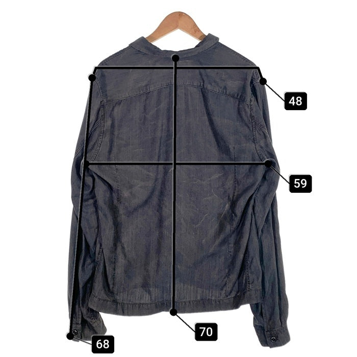 DIESEL BLACK GOLD ディーゼルブラックゴールド リヨセル USED加工 長袖シャツ ボタン ファスナー ブラック Size 50 福生店
