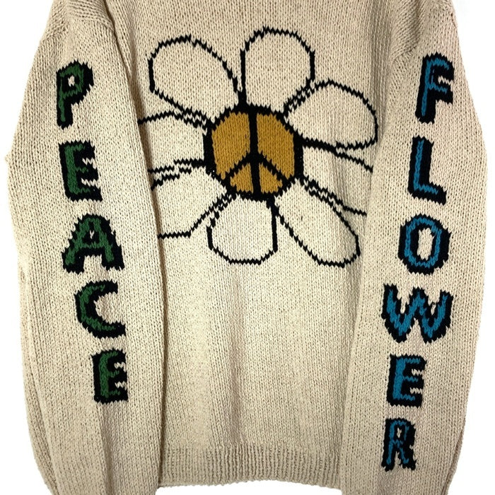 Mcmachan Woolen マクマーンウーレン ピースマークフラワー ニットセーター ライトベージュ size不明 瑞穂店