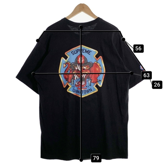 SUPREME シュプリーム 22AW FDNY Engine 9 Tee プリントTシャツ ブラック Size XL 福生店
