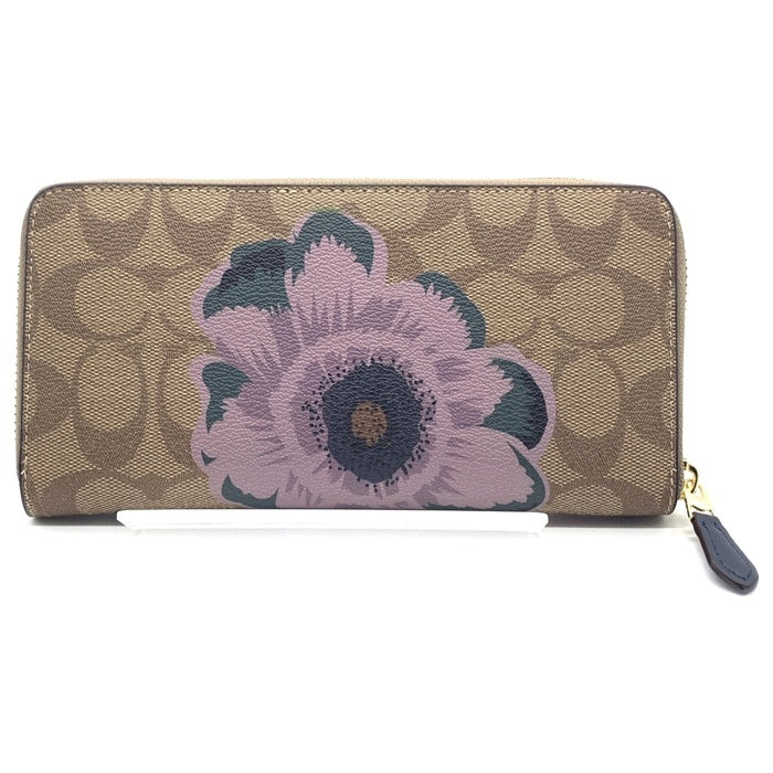 コーチ COACH 長財布 フラップ ウォレット クロスグレイン レザー 黒 coach コーチ 長財布 ブラック レザー シグネチャー レディース