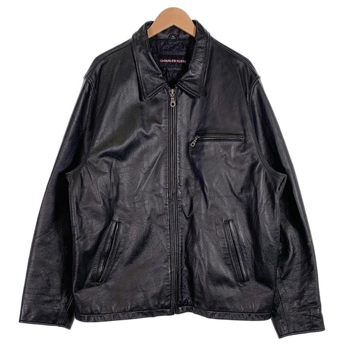 CHARLES KLEIN チャールズ クライン シングル レザージャケット ブラック Size XL 福生店