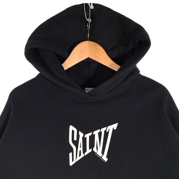 SAINT Mxxxxxx セントマイケル HOODIE RIBON SAINT BLACK プルオーバー フーディー スウェットパーカー ブラック SM-YS1-0000-039 Size L 福生店