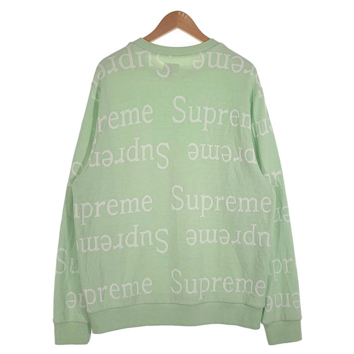 SUPREME シュプリーム 18SS Jacquard Logo Crewneck ジャカード ロゴ クルーネックスウェットトレーナー グリーン Size L 福生店