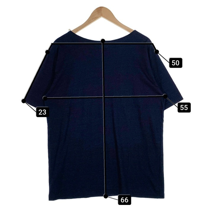 PHIGVEL フィグベル インディゴ染め Tシャツ ネイビー ネック広め Size 40 福生店