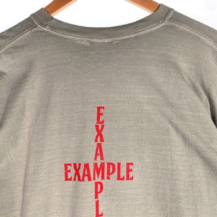 EXAMPLE エグザンプル JESUSIS L/S TEE ジーザス プリント 長袖 Tシャツ ロンT カーキ ex24aw-to-0006 Size XL 福生店