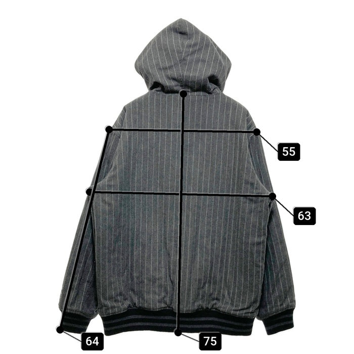 DOUBLE STEAL ダブルスティール 中綿ジャケット ピンストライプ グレー sizeXL 瑞穂店