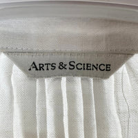 ARTS&SCIENCE アーツアンドサイエンス 0241-L6261-1058 コットン リネン スタンドカラー シャツワンピース ホワイト Size1 瑞穂店
