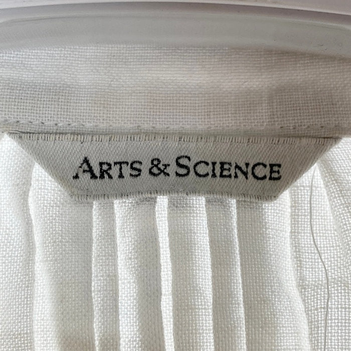 ARTS&SCIENCE アーツアンドサイエンス 0241-L6261-1058 コットン リネン スタンドカラー シャツワンピース ホワイト Size1 瑞穂店