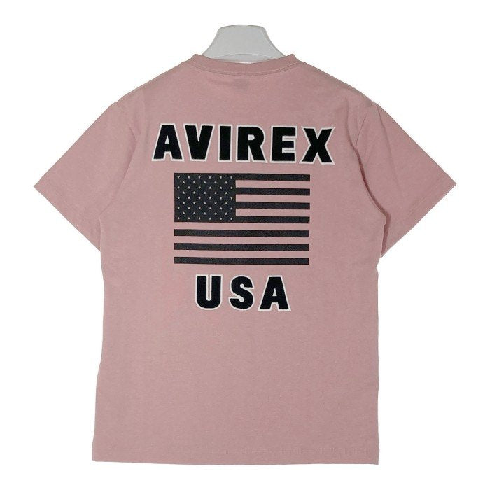 AVIREX アヴィレックス 6173381 Tシャツ 星条旗 CREW NECK STAR SPANGLED BANNER ピンク sizeM 瑞穂店