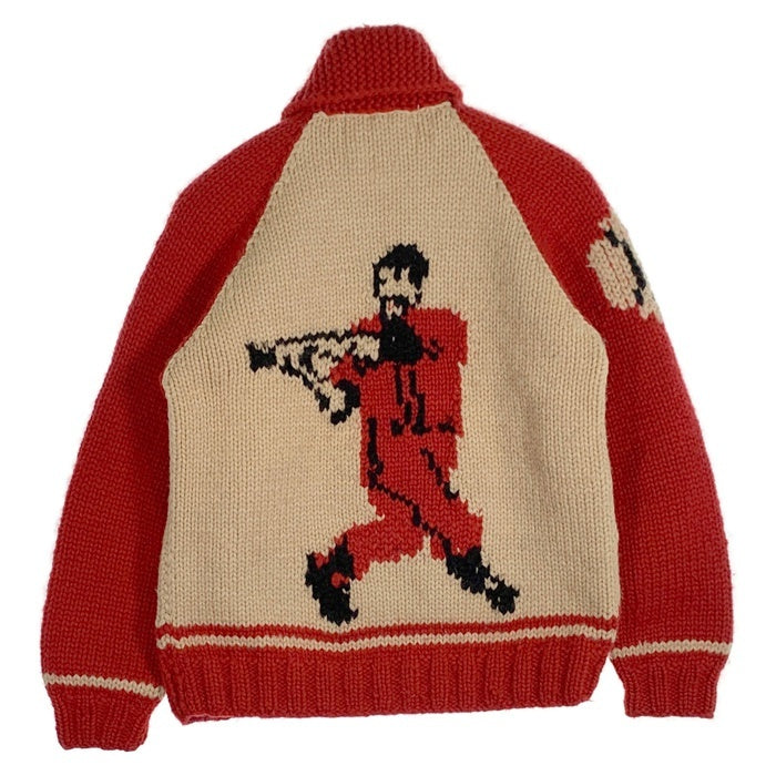 CANADIAN SWEATER カナディアンセーター ナンバリング ジップアップ カウチンセーター レッド Size S 相当 福生店