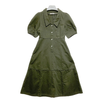 MOUSSY マウジー フロントボタンロングデニムワンピース カーキ Size1 瑞穂店