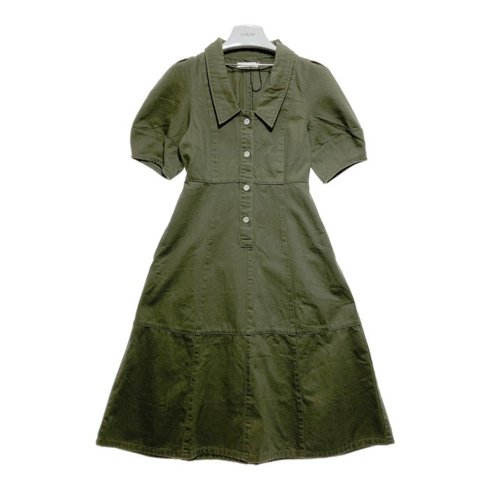MOUSSY マウジー フロントボタンロングデニムワンピース カーキ Size1 瑞穂店