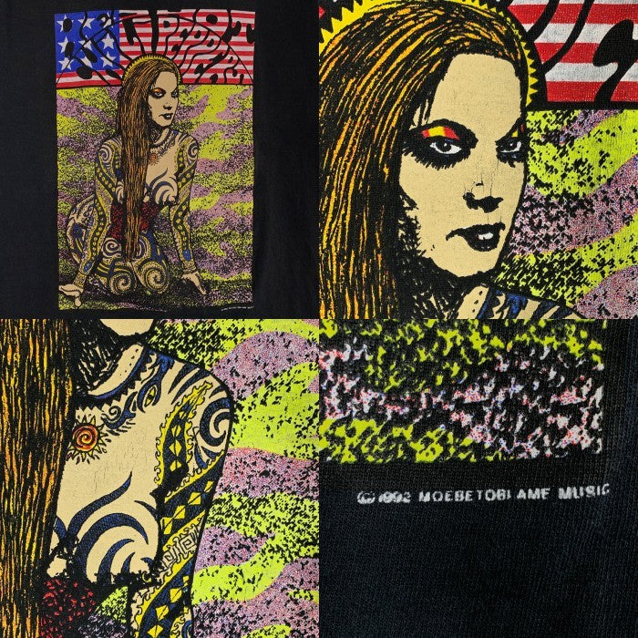 90's Red Hot Chili Peppers レッドホットチリペッパーズ Frank Kozik プリントTシャツ ブラック 1992コピーライト Giant by Tee Jays Size XL 福生店