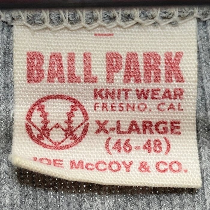 The REAL McCOY'S リアルマッコイズ BALL PARK KNIT WEAR ヘンリーネック サーマル 長袖カットソー グレー sizeXL 瑞穂店