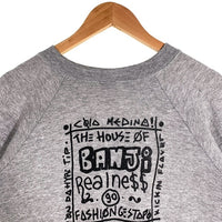 80's BARNZLEY PARIS プリント クルーネックスウェットトレーナー グレー アイルランド製 SCREEN STARS Size M 福生店