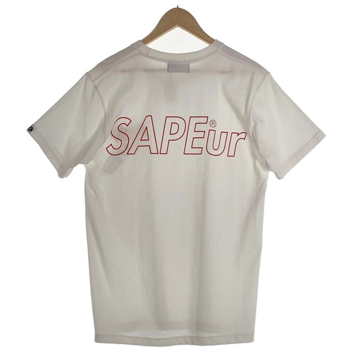 SAPEur サプール 騙し絵ポケットプリント ロゴ Tシャツ ホワイト AJ1 Size L 福生店