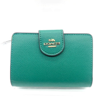 COACH コーチ 6390 PVCレザー 二つ折り財布 グリーン 福生店